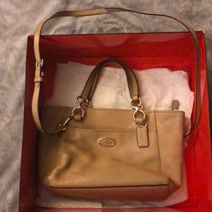Tan Coach purse